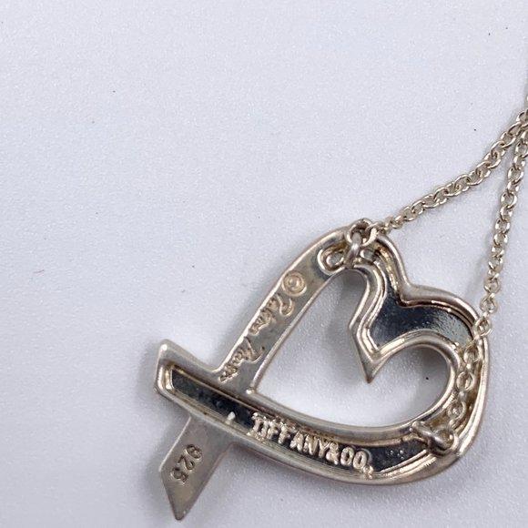 Authentic Tiffany & Co Paloma Picasso Loving Heart Pendent Silver Necklace - Picture 5 of 10